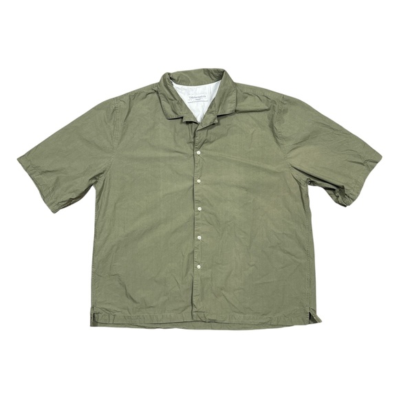 Officine Generale Eren Green Cotton Oversized S/S Button Shirt Mens 2XL - Picture 1 of 8